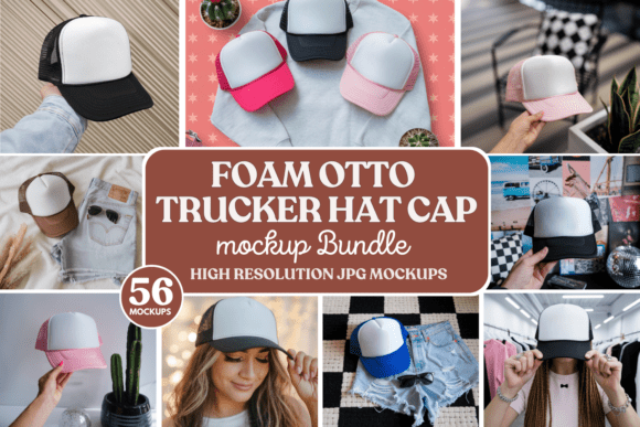 Download Foam Otto Trucker Hat Cap Mockups Bundle - Mockups Collection
