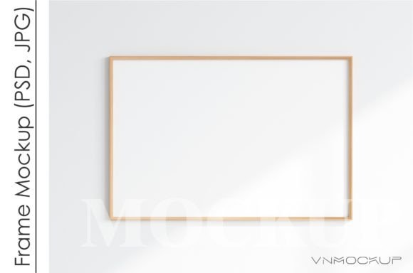 Download Minimalist Frame Mockup, Landscape Wood - Minimalist frame mockup Collection