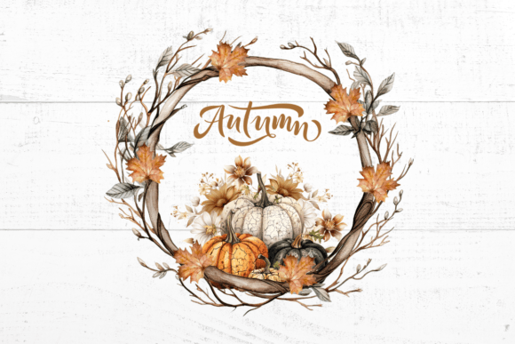Download Fall Wreath Pumpkin Clip Art - Premium Bundle