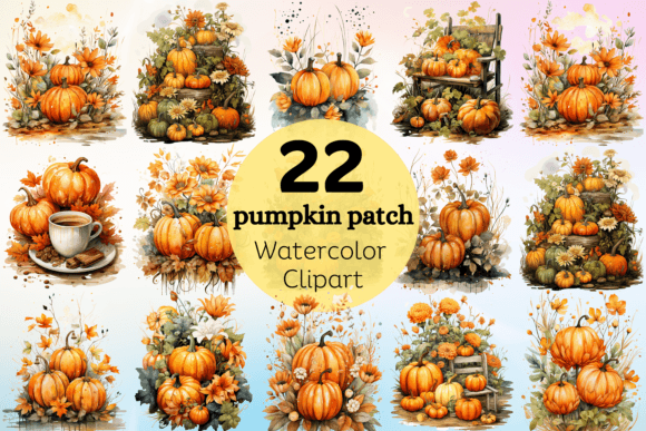 Download Rustic Autumn Pumpkin Clipart Set - Rustic Collection