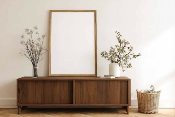 Download Poster Frame Mockup in Interior - Mockup in interior Collection