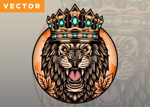 Download Roaring Lion with Crown - Roaring lion Collection
