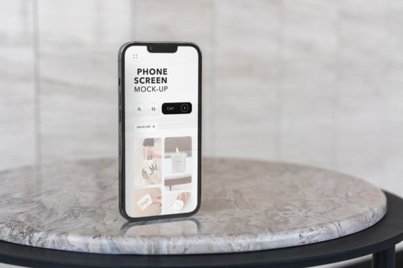Download Phone Screen MockUp in Interior - Mockup in interior Collection