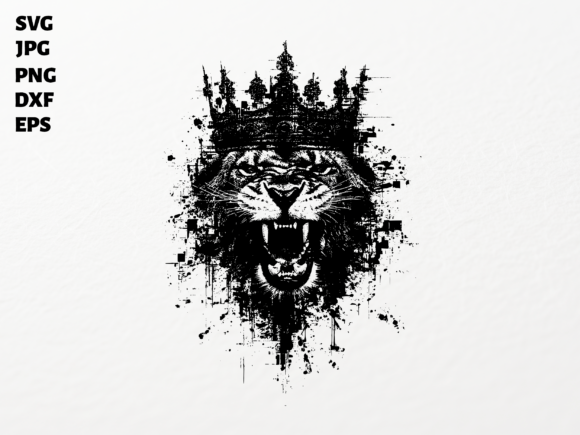 Download Roaring Lion King Crown SVG Sublimation - Roaring lion Collection