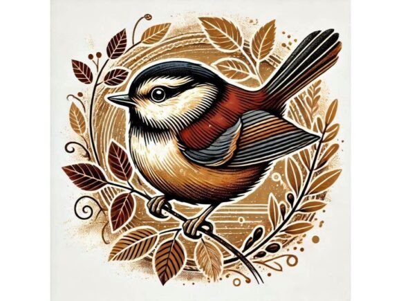Download Rustic Bird in Earth-toned Art - Rustic Collection