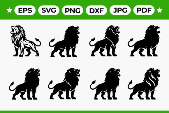 Download Roaring Lion Silhouette Bundle - Premium Resources