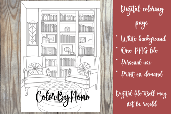 Download Boho Interior Reading Room Coloring Page - Boho interior Collection